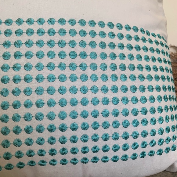50’s Retro Turquoise Dot Throw Pillow - Picture 5 of 6